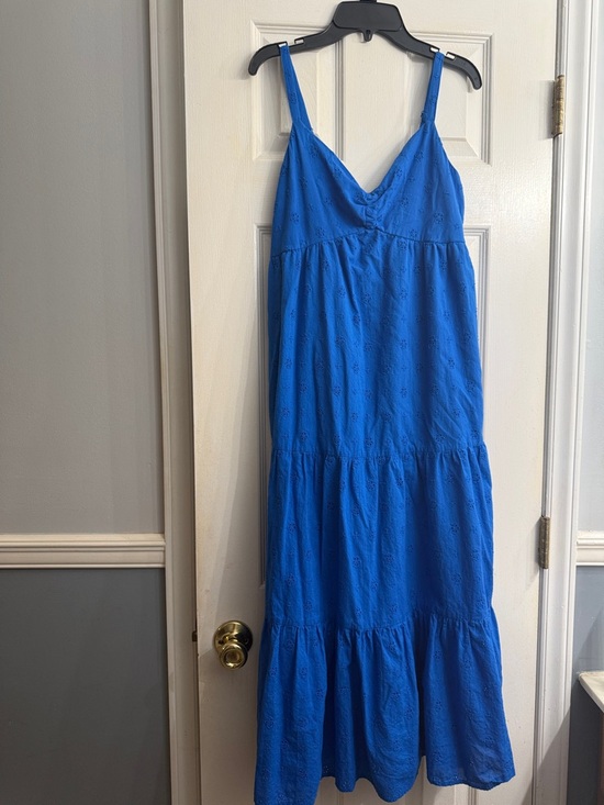 Ophelia Roe Dresses & Skirts - V-Neck Royal Blue Eyelet Maxi Dress - Women's size s